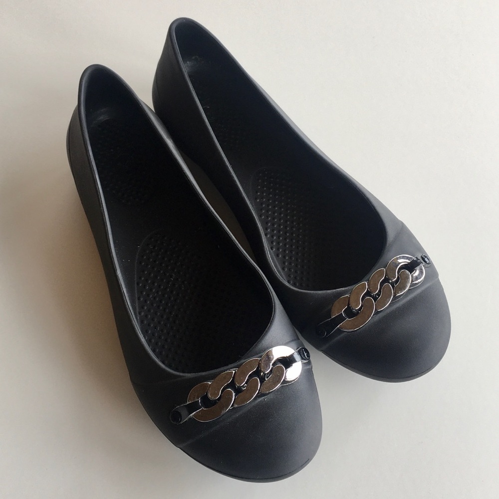 CROCS Black Flats. Women’s 9.